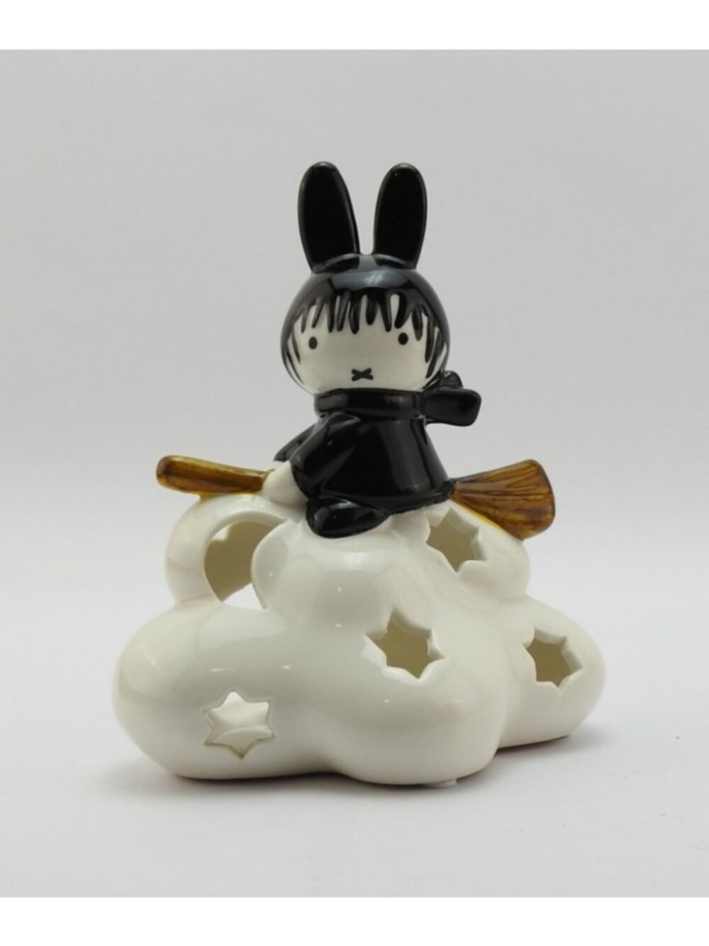 Blue Sky Mercis Miffy Witch Broom Cloud Tealight Candle Holder Halloween 7" New